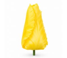 Umelý tulipán saténový žltý 9 cm