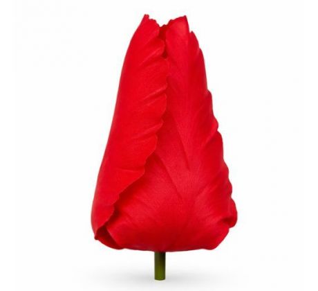 Umelý tulipán saténový červený 9 cm