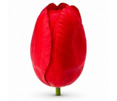 Umelý tulipán saténový červený 6 cm
