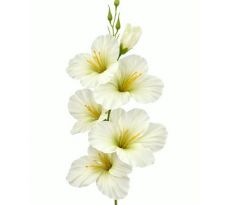 Umelá gladióla saténová krémovo-zelená 54 cm