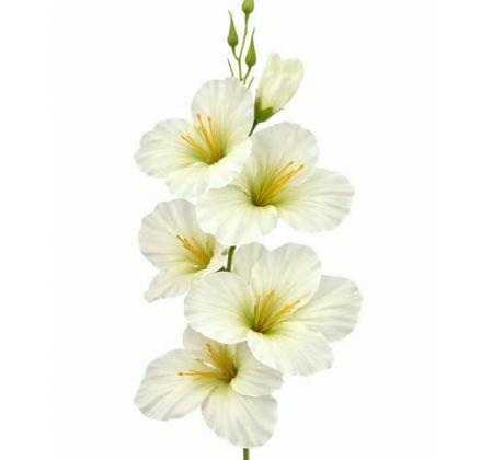 Umelá gladióla saténová krémovo-zelená 54 cm
