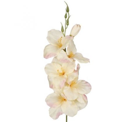 Umelá gladióla saténová krémovo-ružová 54 cm