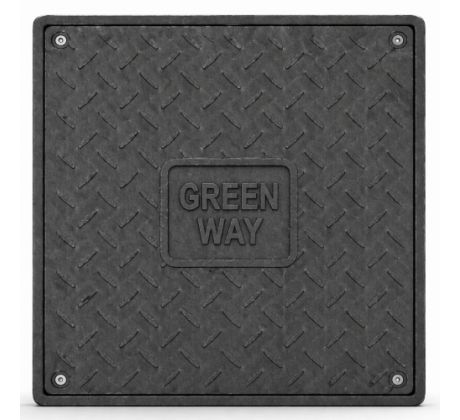 Poklop šachtový 655 x  655 plastový čierny A15 zaťaženie 1,5 t