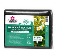 Netkaná textília Rosteto – čierna mulčovacia 50 g/m², 5 × 1,6 m