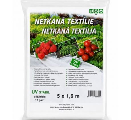 Netkaná textília 5 x 1,6 m biela 17g/m2