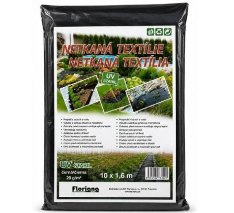 Netkaná textília 10 x 1,6 m čierna 50g/m2 mulčovacia