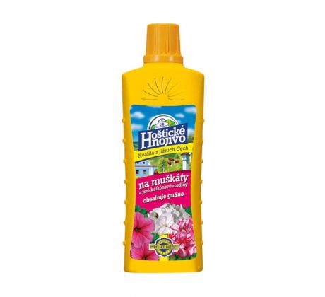 Hoštické hnojivo na muškáty s guánom 500 ml